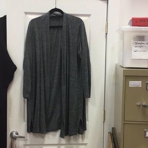 Long sleeve gray cardigan with pockets, one size fits most